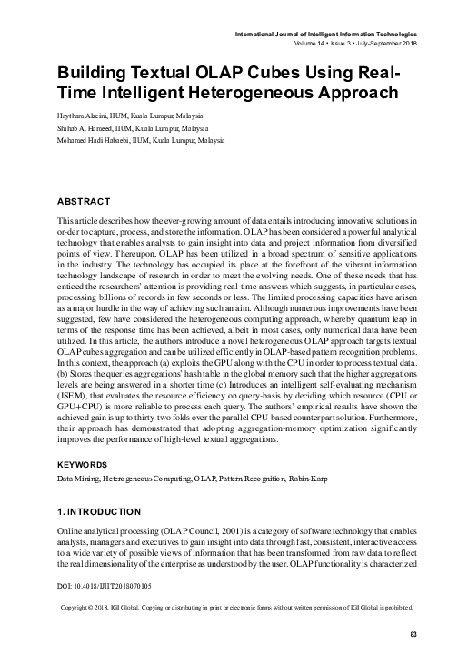 (PDF) Building Textual OLAP Cubes Using Real-Time Intelligent ...