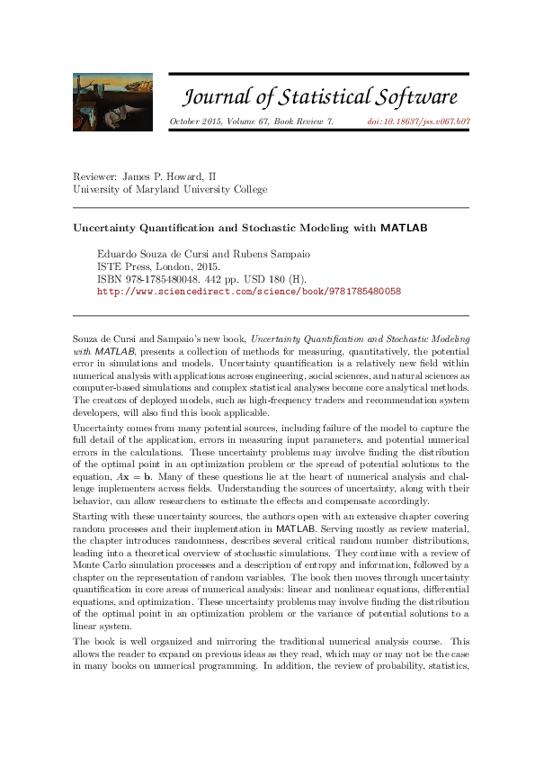 (PDF) Uncertainty Quantification and Stochastic Modeling with Matlab