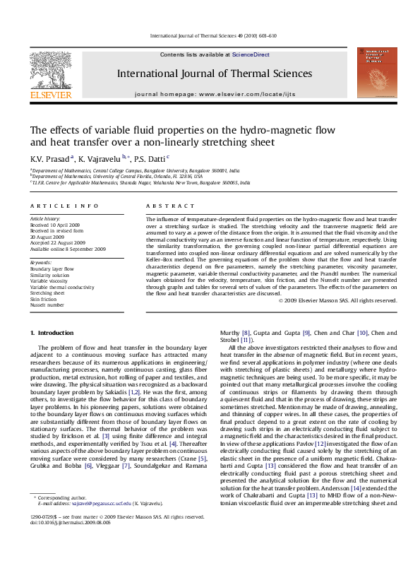 (PDF) The effect of variable viscosity on MHD viscoelastic fluid flow ...