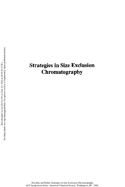 (PDF) Strategies in Size Exclusion Chromatography