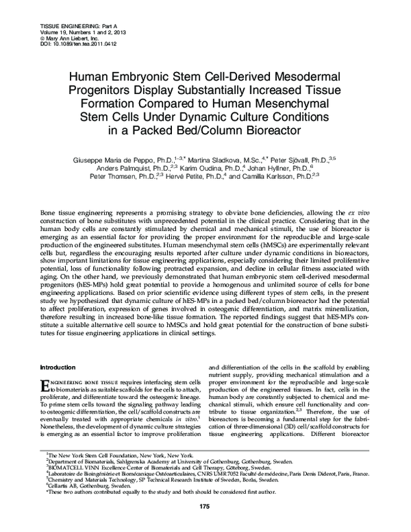 (PDF) Human Embryonic Stem Cell-Derived Mesodermal Progenitors for Bone ...