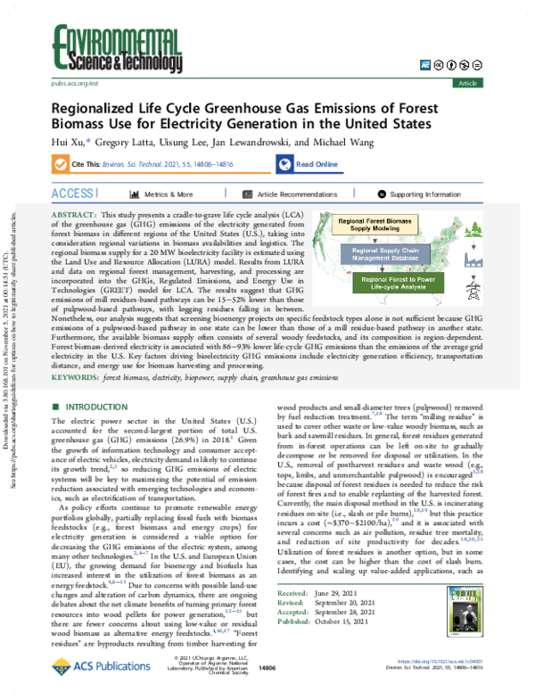 (PDF) Regionalized Life Cycle Greenhouse Gas Emissions of Forest ...