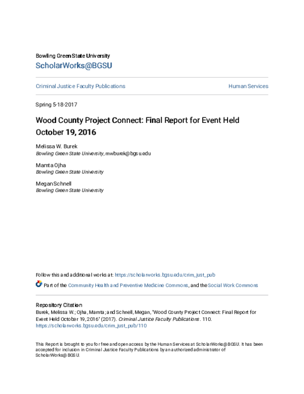 (PDF) Wood County Project Connect: Final Report for Event Held October ...