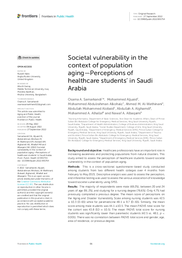 (PDF) Societal vulnerability in the context of population aging ...