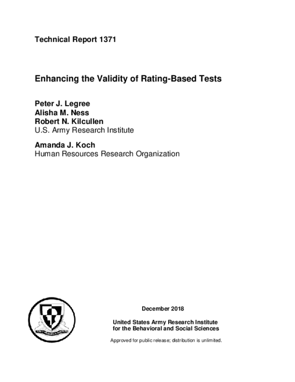 (PDF) Enhancing the Validity of Rating-Based Tests