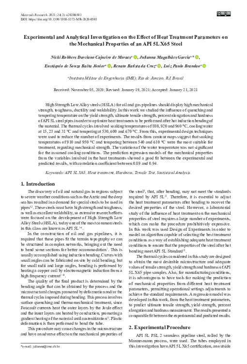 (PDF) Experimental and Analytical Investigation on the Effect of Heat ...