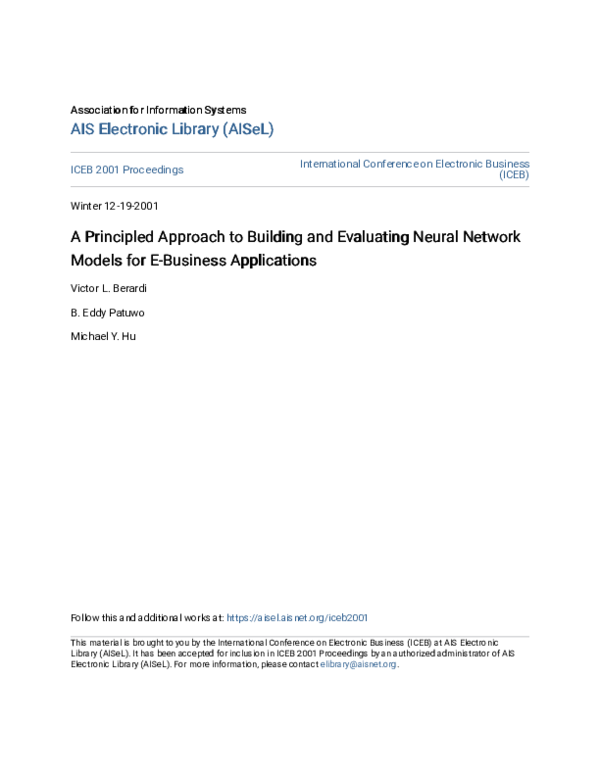 (PDF) A Principled Approach to Building and Evaluating Neural Network ...