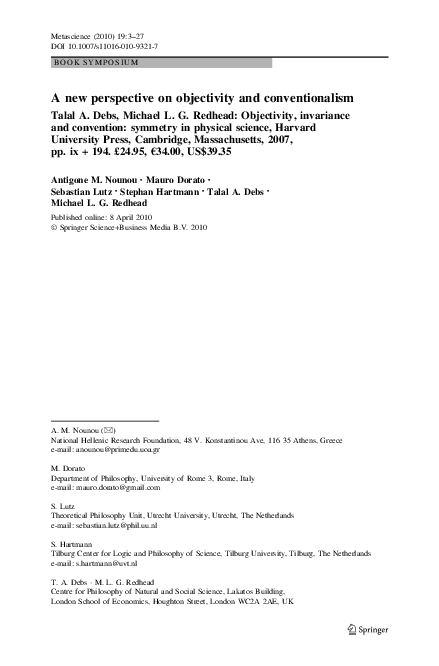(PDF) A new perspective on objectivity and conventionalism