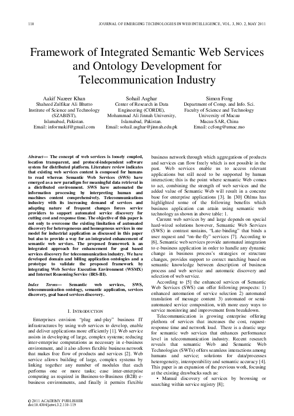 (PDF) Framework of integrated Semantic Web Services and Ontology ...