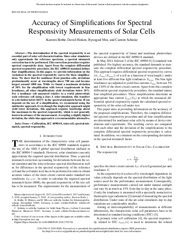 (PDF) Accuracy of Simplifications for Spectral Responsivity ...