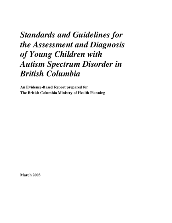 (PDF) ASD Standards and Guidelines Working Group
