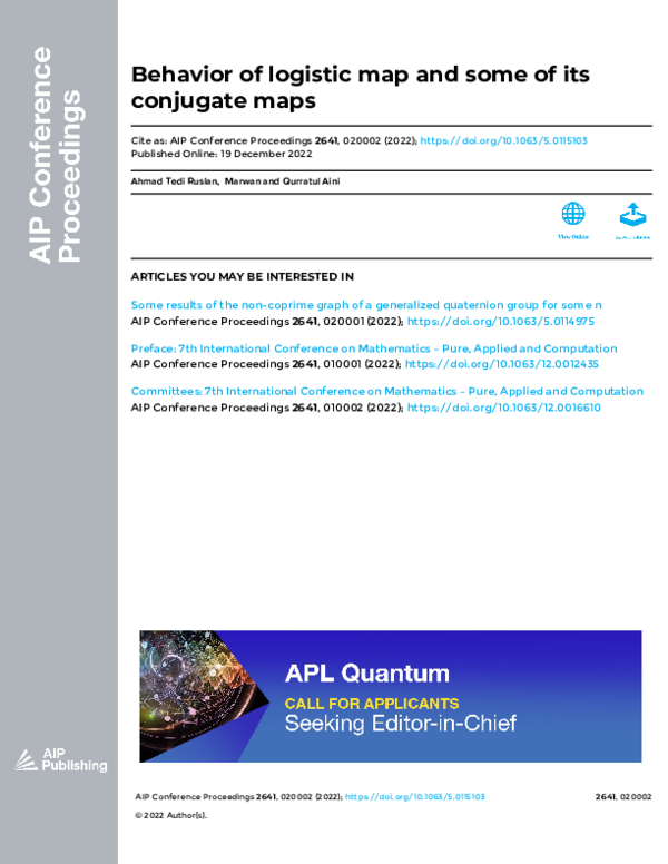 (PDF) Behavior of logistic map and some of its conjugate maps