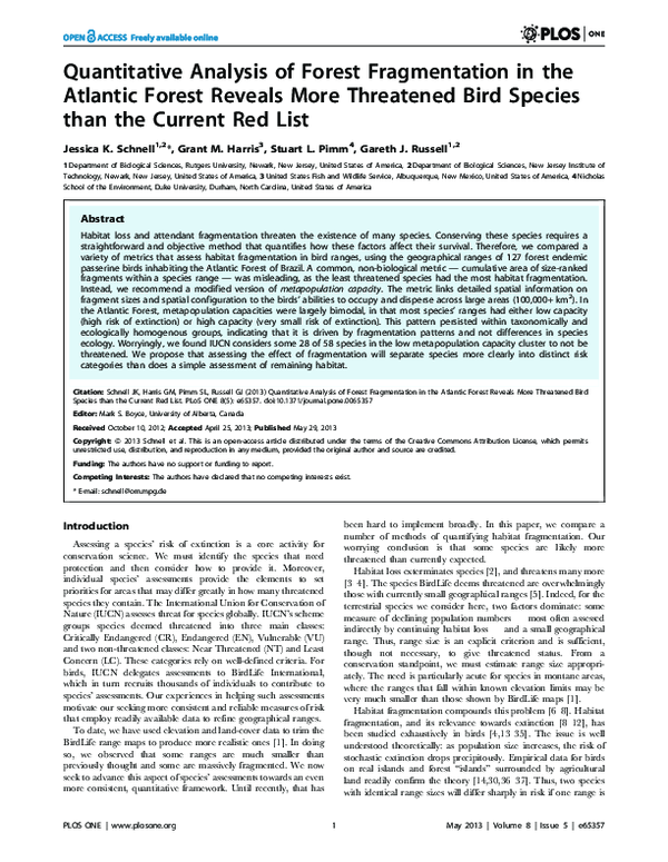 (PDF) Quantitative Analysis of Forest Fragmentation in the Atlantic ...