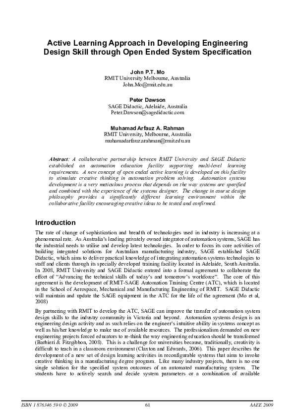 (PDF) Active learning approach in developing engineering design skill ...