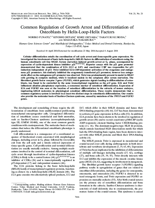 (PDF) Common Regulation of Growth Arrest and Differentiation of ...