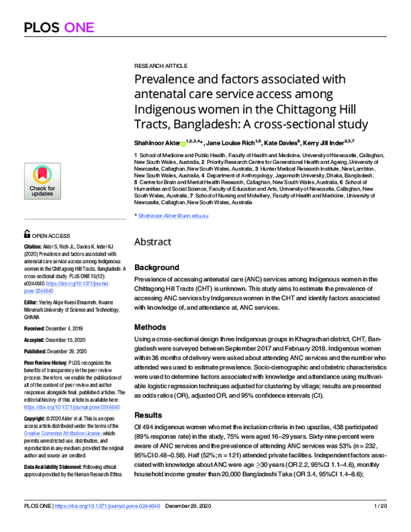 (PDF) Prevalence and factors associated with antenatal care service ...