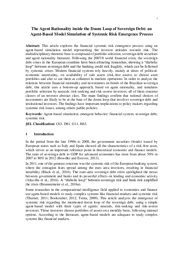 (PDF) The Agent Rationality in the Doom Loop of Sovereign Debt: An ...