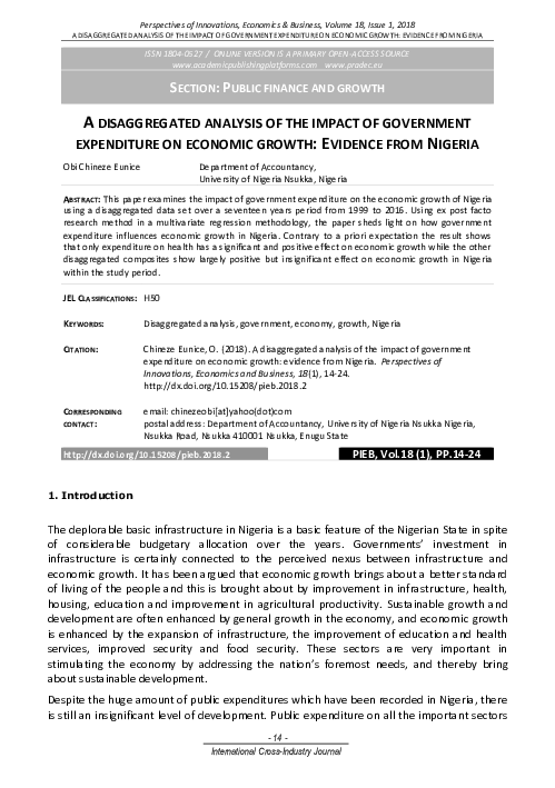 (PDF) Impact of Government Expenditure on Economic Growth in Nigeria: A ...