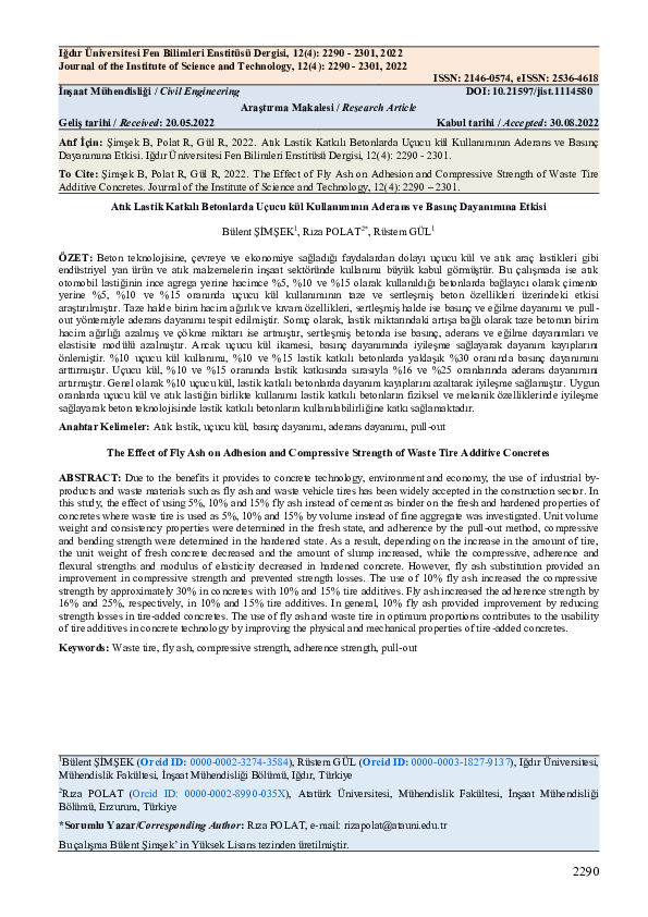 (PDF) The Effect of Fly Ash on Adhesion and Compressive Strength of ...