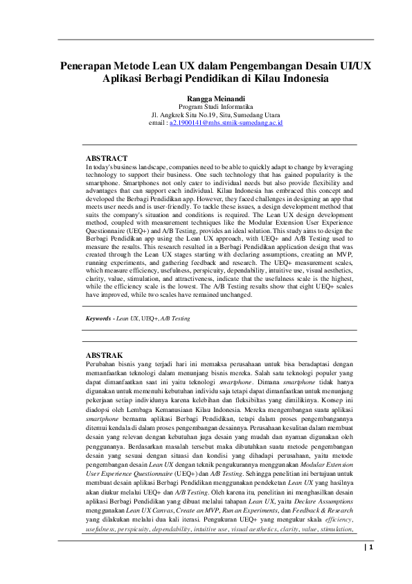(PDF) Penerapan Metode Lean UX dalam Pengembangan Desain UI/UX Aplikasi ...