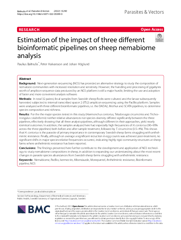 (PDF) Estimation of the impact of three different bioinformatic ...