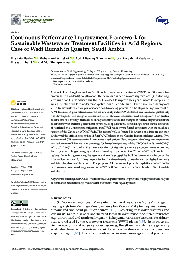 (PDF) Continuous Performance Improvement Framework for Sustainable ...