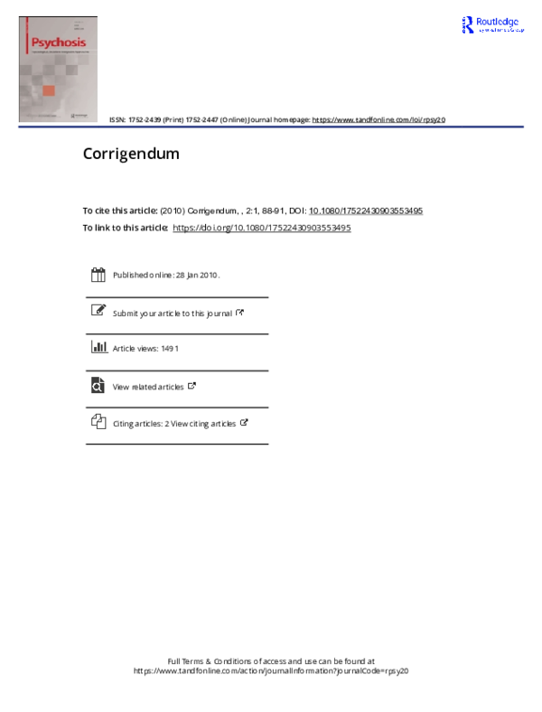 (PDF) The questionnaire about the process of recovery (QPR): A ...