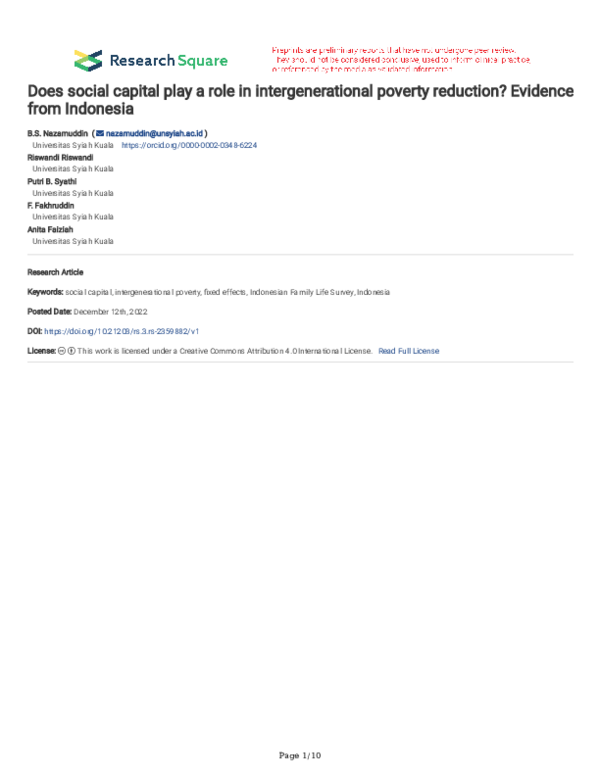 (PDF) Does social capital play a role in intergenerational poverty ...