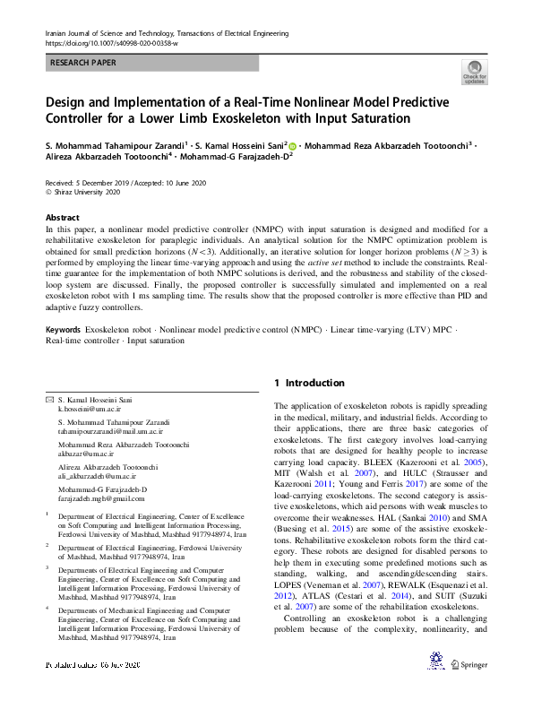 (PDF) Design and Implementation of a Real-Time Nonlinear Model ...