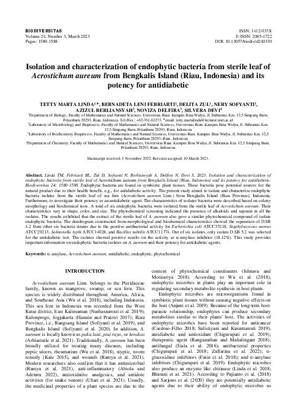 (PDF) Isolation and characterization of endophytic bacteria from ...