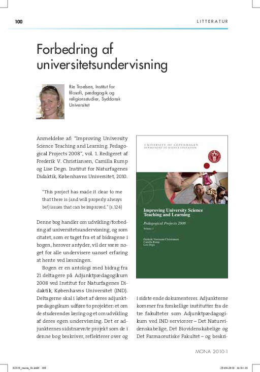(PDF) Forbedring af universitetsundervisning
