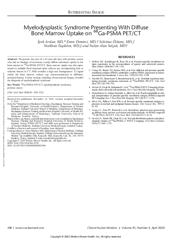(PDF) Myelodysplastic Syndrome Presenting With Diffuse Bone Marrow ...