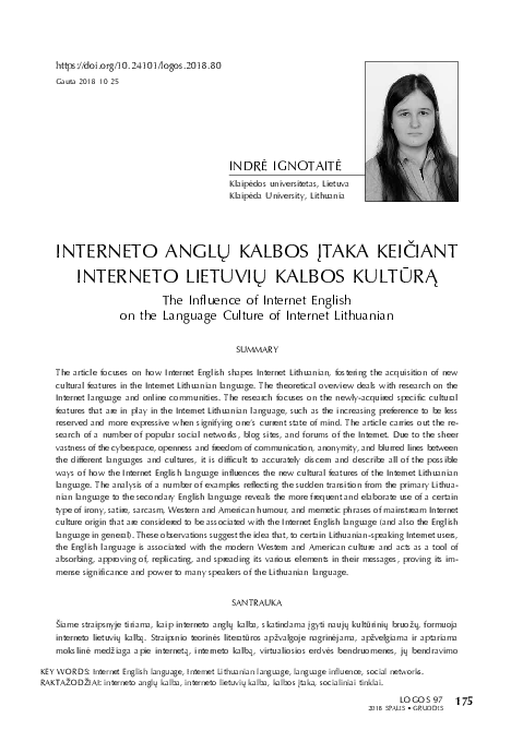 (PDF) The Influence of Internet English on the Language Culture of ...