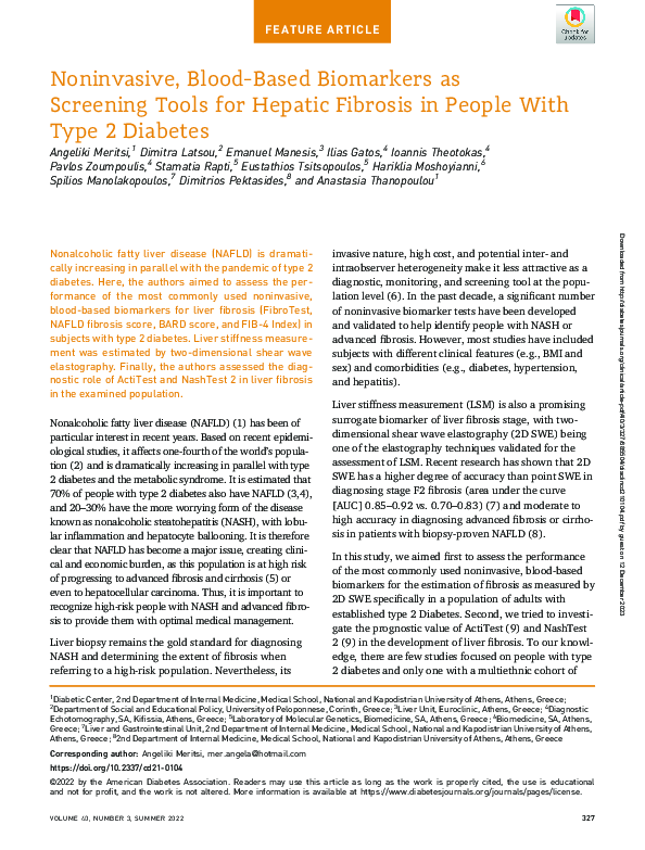 (PDF) Noninvasive, Blood-Based Biomarkers as Screening Tools for ...