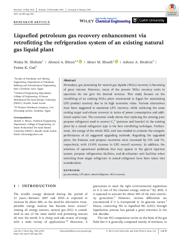 (PDF) Liquefied petroleum gas recovery enhancement via retrofitting the ...