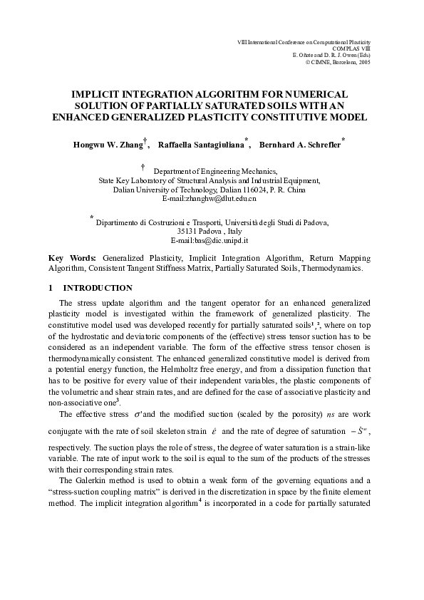 (PDF) Implicit integration algorithm for numerical solution of ...