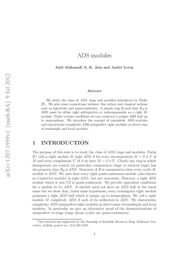 (PDF) ADS modules | André Leroy - Academia.edu