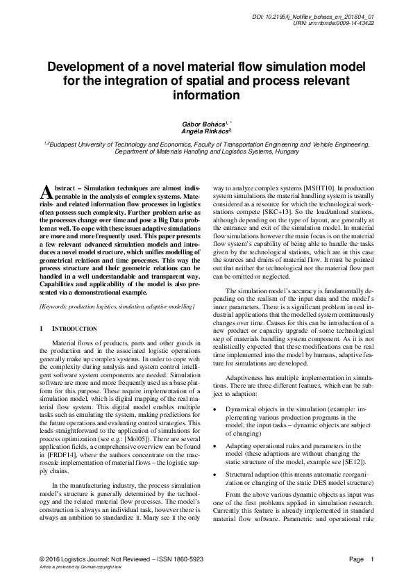 (PDF) Development of a novel material flow simulation model for the ...