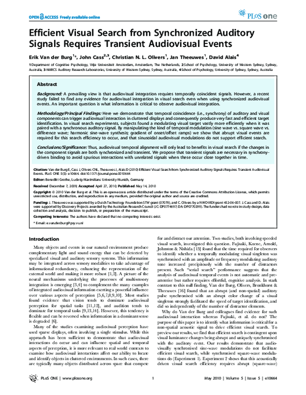 (PDF) Efficient Visual Search from Synchronized Auditory Signals ...
