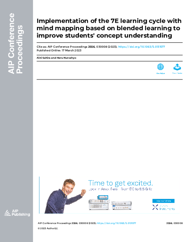 (PDF) Implementation of the 7E learning cycle with mind mapping based ...