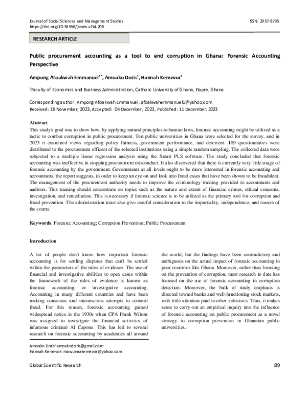(PDF) Public procurement accounting as a tool to end corruption in ...