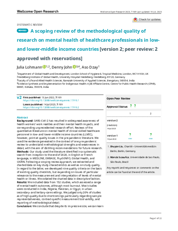 (PDF) A scoping review of the methodological quality of research on ...