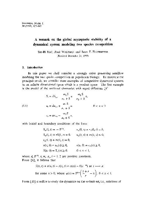 (PDF) A remark on the global asymptotic stability of a dynamical system ...