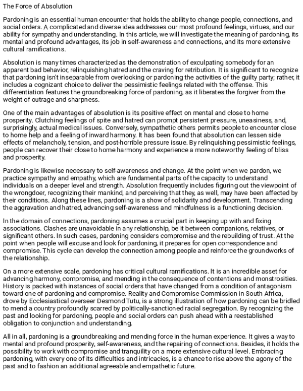(PDF) The Force of Absolution