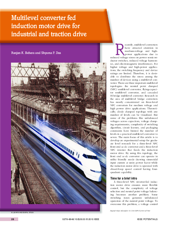 (PDF) Multilevel converter fed induction motor drive for industrial and ...