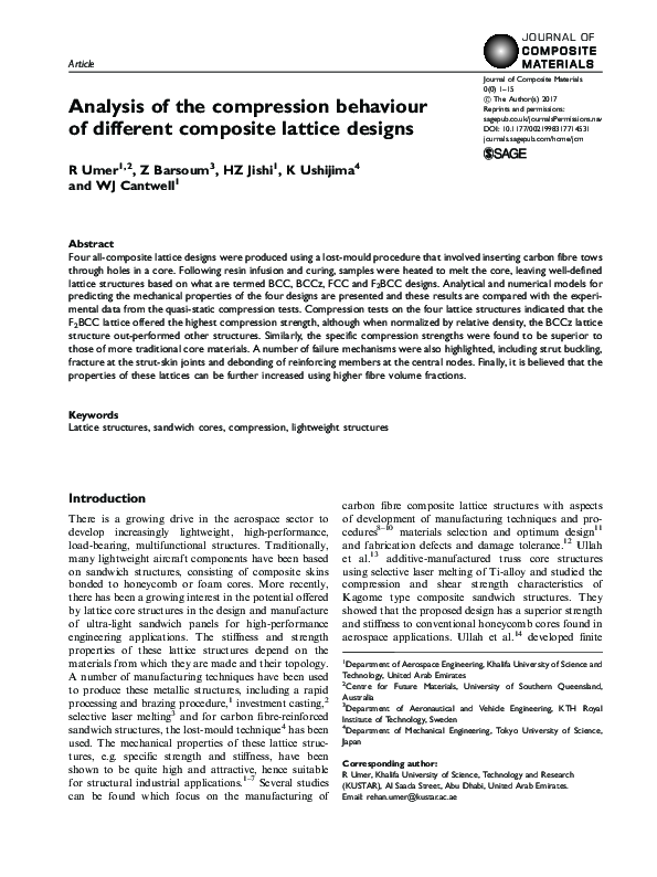 (PDF) Analysis of the compression behaviour of different composite ...