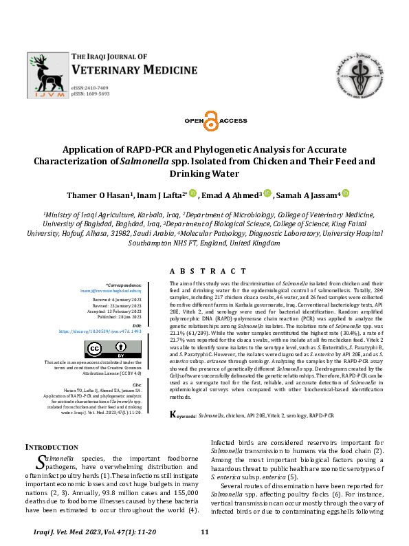 (PDF) Application of RAPD-PCR and Phylogenetic Analysis for Accurate ...