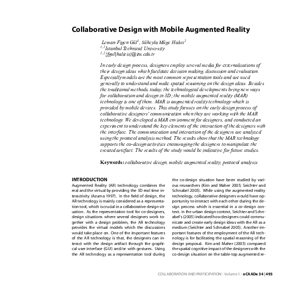 (PDF) Collaborative Design with Mobile Augmented Reality
