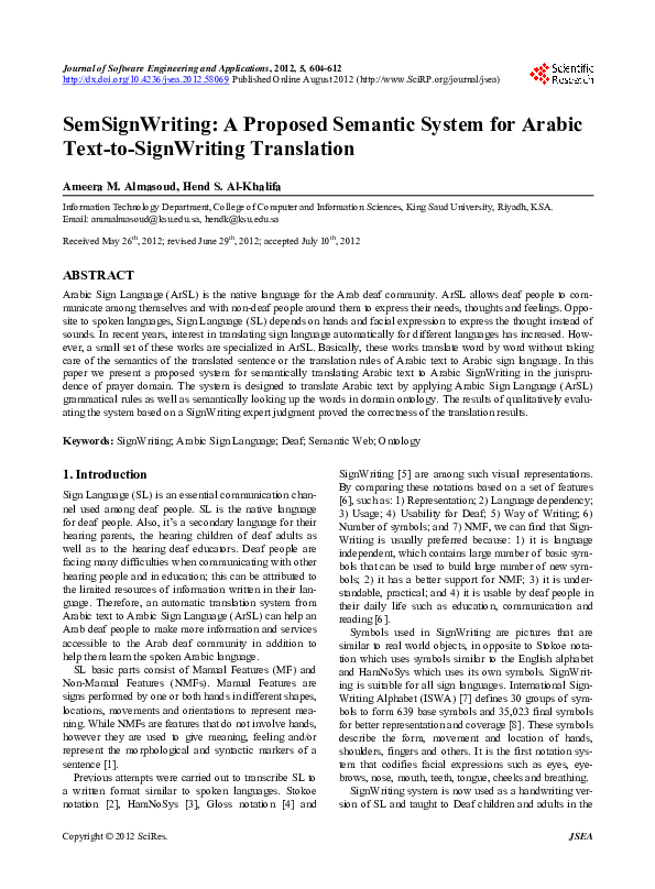 (PDF) SemSignWriting: A Proposed Semantic System for Arabic Text-to ...