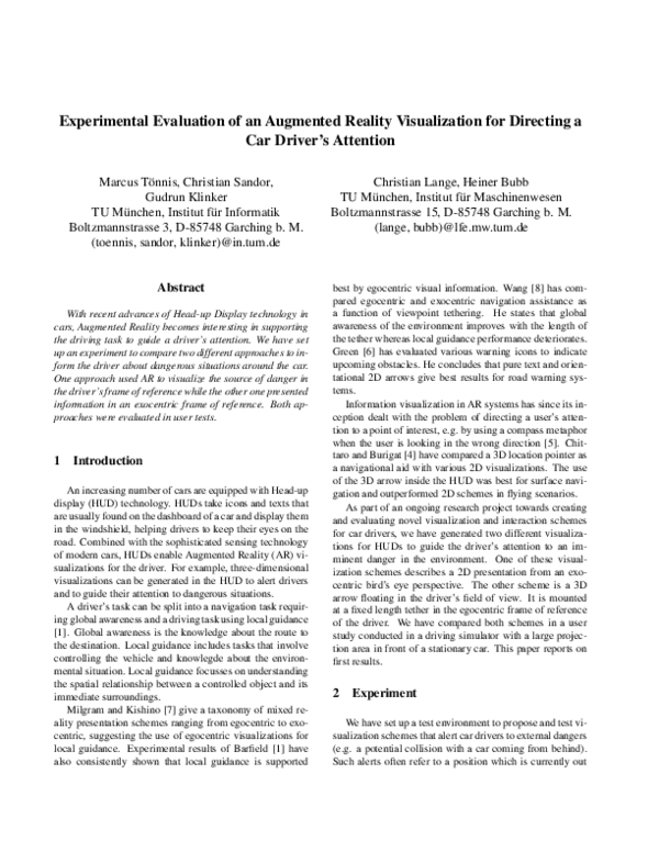 (PDF) Experimental evaluation of an augmented reality visualization for ...